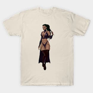 Dominatrix pinup in latex T-Shirt